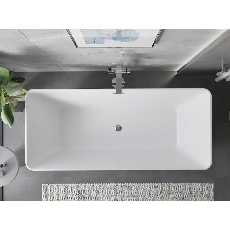 Mexen Velo Slim wanna wolnostojąca 170 x 75 cm, biała, przelew chrom - 52811707500-01