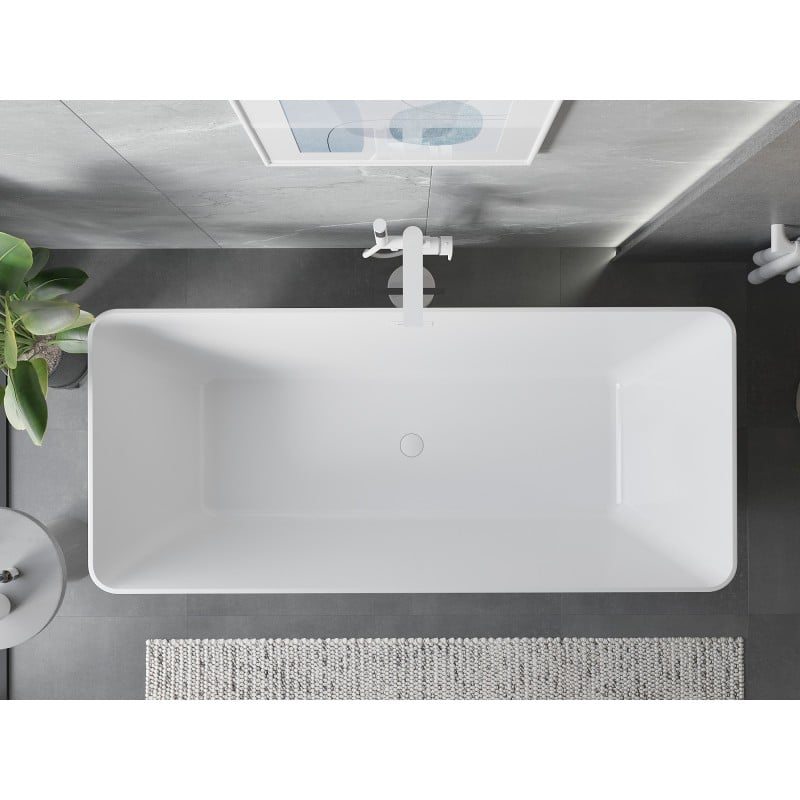 Mexen Velo Slim wanna wolnostojąca 170 x 75 cm, biała, przelew biały - 52811707500-20