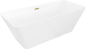 Mexen Velo Slim wanna wolnostojąca 170 x 75 cm, biała, przelew złoty - 52811707500-50