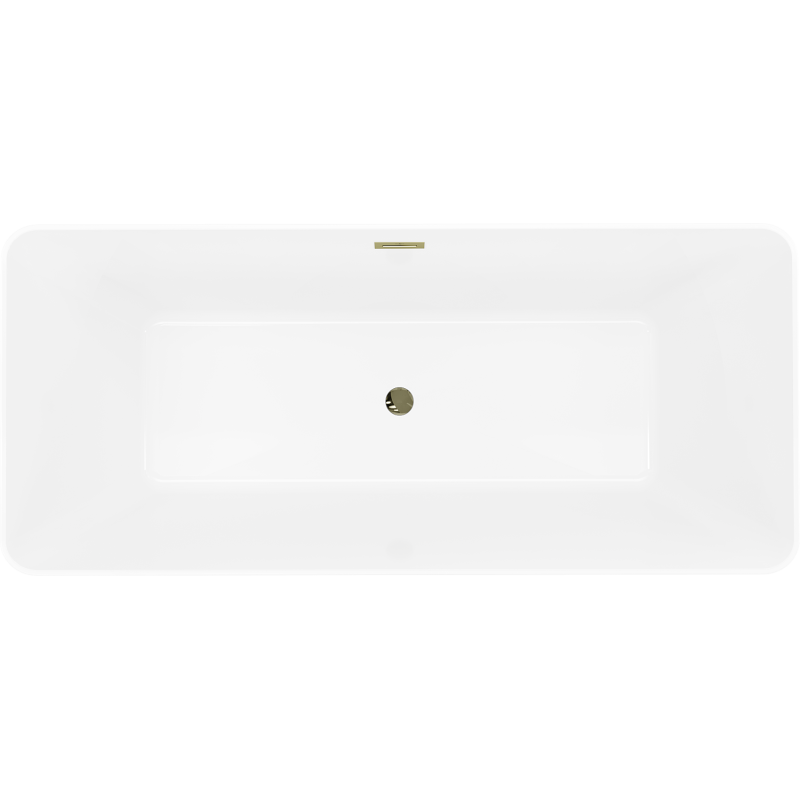 Mexen Velo Slim wanna wolnostojąca 170 x 75 cm, biała, przelew złoty - 52811707500-50