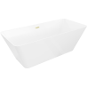 Mexen Velo Slim wanna wolnostojąca 170 x 75 cm, biała, przelew złoty szczotkowany - 52811707500-55