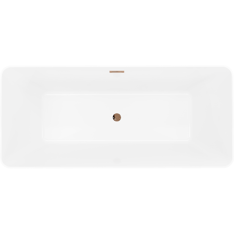 Mexen Velo Slim wanna wolnostojąca 170 x 75 cm, biała, przelew różowe złoto - 52811707500-60