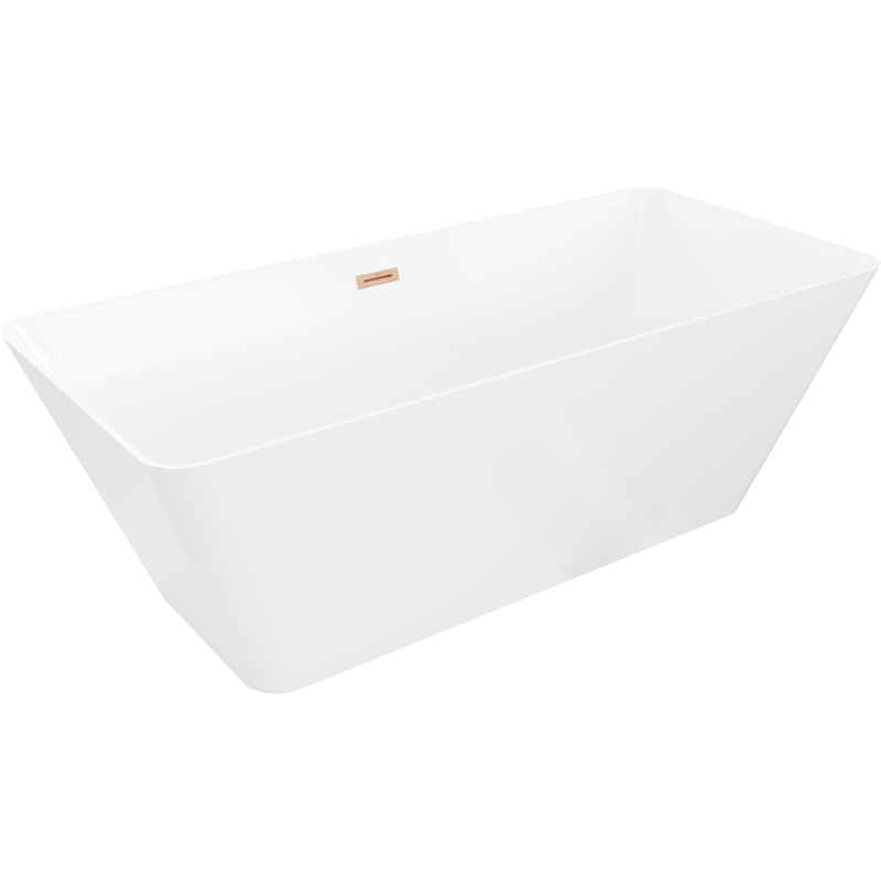 Mexen Velo Slim wanna wolnostojąca 170 x 75 cm, biała, przelew miedź szczotkowana - 52811707500-65