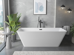 Mexen Velo Slim wanna wolnostojąca 170 x 75 cm, biała, przelew czarny - 52811707500-70