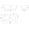 Mexen Velo Slim wanna wolnostojąca 170 x 75 cm, biała/czarna, przelew biały - 52811707575-20