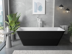 Mexen Velo Slim wanna wolnostojąca 170 x 75 cm, biała/czarna, przelew biały - 52811707575-20