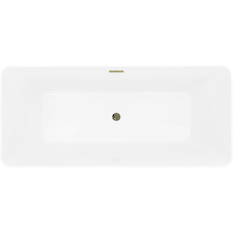Mexen Velo Slim wanna wolnostojąca 170 x 75 cm, biała/czarna, przelew złoty - 52811707575-50