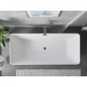 Mexen Velo Slim wanna wolnostojąca 170 x 75 cm, biała/czarna, przelew gun gray szczotkowany - 52811707575-66