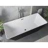 Mexen Velo Slim wanna wolnostojąca 170 x 75 cm, biała/czarna, przelew gun metal - 52811707575-95