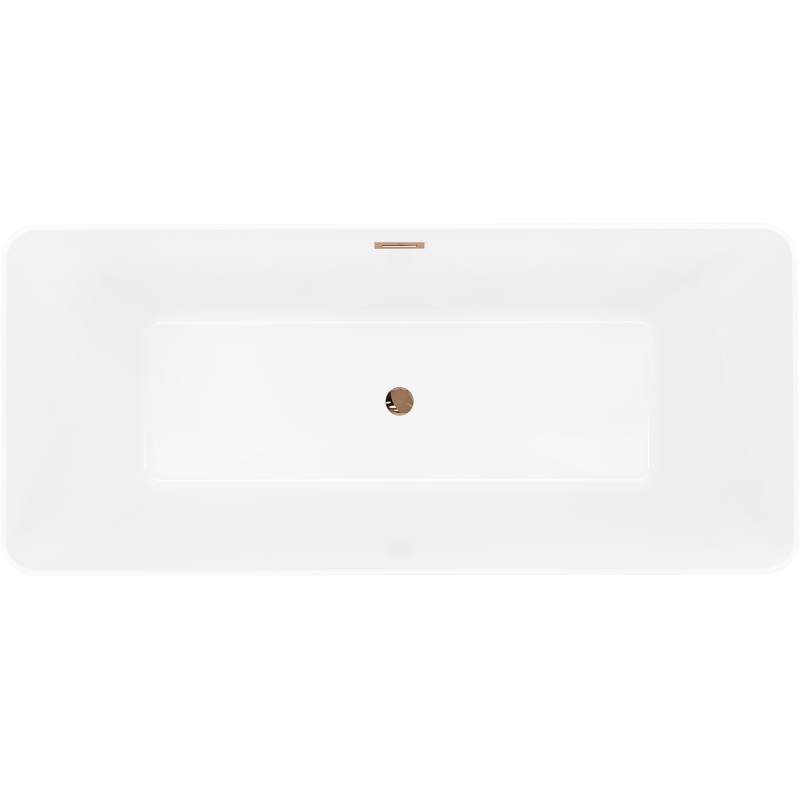 Mexen Velo Slim wanna wolnostojąca 170 x 75 cm, biała/czarna, przelew różowe złoto - 52811707575-60