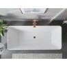 Mexen Velo Slim wanna wolnostojąca 170 x 75 cm, biała/czarna, przelew różowe złoto - 52811707575-60