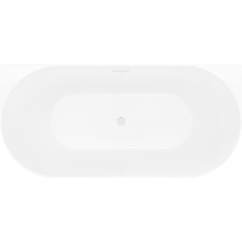 Mexen Oval Slim wanna wolnostojąca przyścienna 170 x 80 cm, biała/szara, przelew biały - 52661708062-20