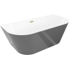 Mexen Oval Slim wanna wolnostojąca przyścienna 170 x 80 cm, biała/szara, przelew złoty - 52661708062-50
