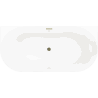 Mexen Oval Slim wanna wolnostojąca przyścienna 170 x 80 cm, biała/szara, przelew złoty - 52661708062-50