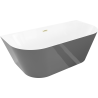 Mexen Oval Slim wanna wolnostojąca przyścienna 170 x 80 cm, biała/szara, przelew złoty szczotkowany - 52661708062-55