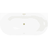 Mexen Oval Slim wanna wolnostojąca przyścienna 170 x 80 cm, biała/szara, przelew złoty szczotkowany - 52661708062-55