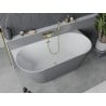 Mexen Oval Slim wanna wolnostojąca przyścienna 170 x 80 cm, biała/szara, przelew złoty szczotkowany - 52661708062-55
