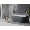 Mexen Oval Slim wanna wolnostojąca przyścienna 170 x 80 cm, biała/szara, przelew złoty szczotkowany - 52661708062-55