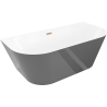 Mexen Oval Slim wanna wolnostojąca przyścienna 170 x 80 cm, biała/szara, przelew różowe złoto - 52661708062-60