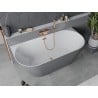 Mexen Oval Slim wanna wolnostojąca przyścienna 170 x 80 cm, biała/szara, przelew różowe złoto - 52661708062-60