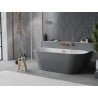 Mexen Oval Slim wanna wolnostojąca przyścienna 170 x 80 cm, biała/szara, przelew różowe złoto - 52661708062-60
