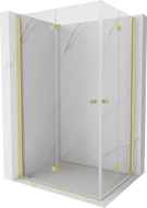 Mexen Mist-F Duo kabina prysznicowa składana lewa 100 x 80 cm, transparent, złota szczotkowana - 8A6-100L-080P-55-00