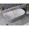 Mexen Oval Slim wanna wolnostojąca przyścienna 170 x 80 cm, biała/szara, przelew miedź szczotkowana - 52661708062-65