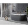 Mexen Oval Slim wanna wolnostojąca przyścienna 170 x 80 cm, biała/szara, przelew miedź szczotkowana - 52661708062-65