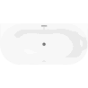 Mexen Oval Slim wanna wolnostojąca przyścienna 170 x 80 cm, biała/szara, przelew gun gray szczotkowany - 52661708062-66