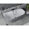 Mexen Oval Slim wanna wolnostojąca przyścienna 170 x 80 cm, biała/szara, przelew czarny - 52661708062-70