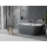 Mexen Oval Slim wanna wolnostojąca przyścienna 170 x 80 cm, biała/szara, przelew czarny - 52661708062-70