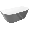 Mexen Oval Slim wanna wolnostojąca przyścienna 170 x 80 cm, biała/szara, przelew nikiel szczotkowany - 52661708062-97