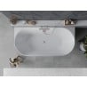 Mexen Oval Slim wanna wolnostojąca przyścienna 170 x 80 cm, biała/szara, przelew nikiel szczotkowany - 52661708062-97