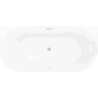 Mexen Oval Slim wanna wolnostojąca przyścienna 170 x 80 cm, biała/szara, przelew nikiel szczotkowany - 52661708062-97