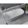 Mexen Oval Slim wanna wolnostojąca przyścienna 170 x 80 cm, biała/szara, przelew nikiel szczotkowany - 52661708062-97