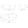 Mexen Oval Slim wanna wolnostojąca przyścienna 170 x 80 cm, biała/czarna, przelew chrom - 52661708075-01