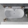 Mexen Oval Slim wanna wolnostojąca przyścienna 170 x 80 cm, biała/czarna, przelew chrom - 52661708075-01