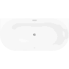 Mexen Oval Slim wanna wolnostojąca przyścienna 170 x 80 cm, biała/czarna, przelew chrom - 52661708075-01
