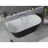 Mexen Oval Slim wanna wolnostojąca przyścienna 170 x 80 cm, biała/czarna, przelew chrom - 52661708075-01