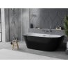 Mexen Oval Slim wanna wolnostojąca przyścienna 170 x 80 cm, biała/czarna, przelew chrom - 52661708075-01