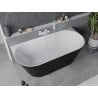 Mexen Oval Slim wanna wolnostojąca przyścienna 170 x 80 cm, biała/czarna, przelew biały - 52661708075-20