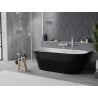 Mexen Oval Slim wanna wolnostojąca przyścienna 170 x 80 cm, biała/czarna, przelew biały - 52661708075-20