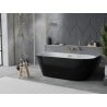 Mexen Oval Slim wanna wolnostojąca przyścienna 170 x 80 cm, biała/czarna, przelew złoty - 52661708075-50