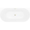 Mexen Oval Slim wanna wolnostojąca przyścienna 170 x 80 cm, biała/czarna, przelew złoty szczotkowany - 52661708075-55