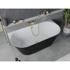 Mexen Oval Slim wanna wolnostojąca przyścienna 170 x 80 cm, biała/czarna, przelew złoty szczotkowany - 52661708075-55