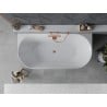 Mexen Oval Slim wanna wolnostojąca przyścienna 170 x 80 cm, biała/czarna, przelew różowe złoto - 52661708075-60