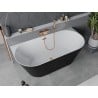 Mexen Oval Slim wanna wolnostojąca przyścienna 170 x 80 cm, biała/czarna, przelew różowe złoto - 52661708075-60