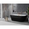 Mexen Oval Slim wanna wolnostojąca przyścienna 170 x 80 cm, biała/czarna, przelew różowe złoto - 52661708075-60