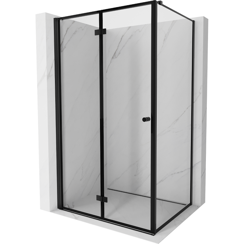 Mexen Mist-F kabina prysznicowa składana lewa 120 x 85 cm, czarna ramka, czarna - 8A6T-120-085-70-70-L