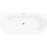 Mexen Oval Slim wanna wolnostojąca przyścienna 170 x 80 cm, biała/czarna, przelew miedź szczotkowana - 52661708075-65